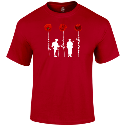 Peace And Love Remembrance Day T Shirt by Lion Legion 