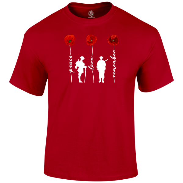 Peace And Love Remembrance Day T Shirt by Lion Legion 
