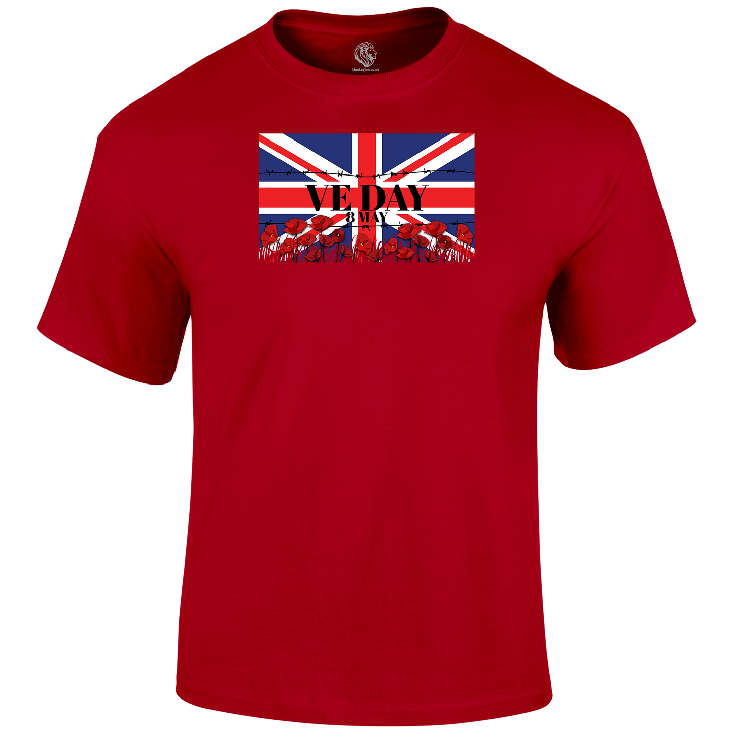 VE Day Remembrance T Shirt by Lion Legion 
