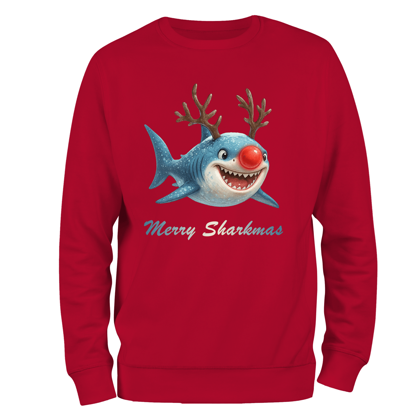 Merry Sharkmas Xmas Jumper by Lion Legion 