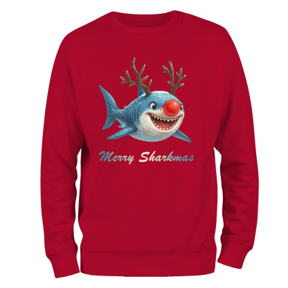 Merry Sharkmas Xmas Jumper by Lion Legion 