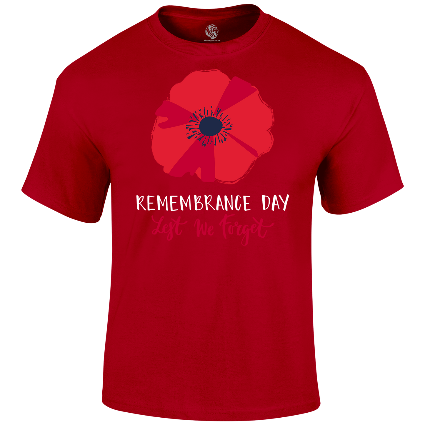 Big Poppy Remembrance Day T Shirt by Lion Legion 