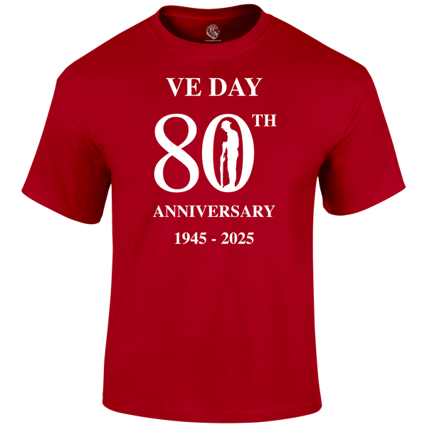 VE Day 80th Remembrance T Shirt by Lion Legion 