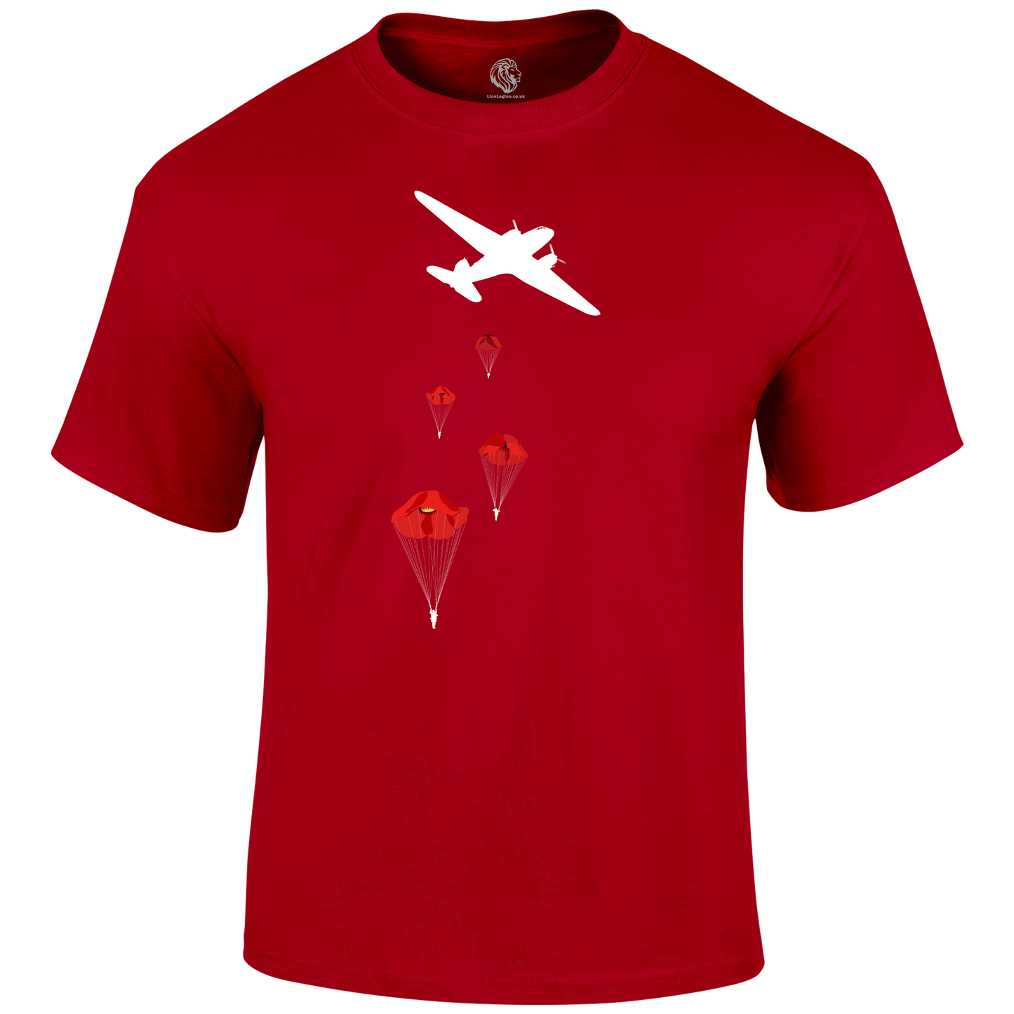 Poppy Drop Remembrance T Shirt by Lion Legion 