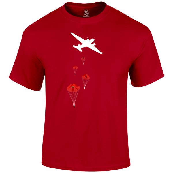 Poppy Drop Remembrance T Shirt by Lion Legion 
