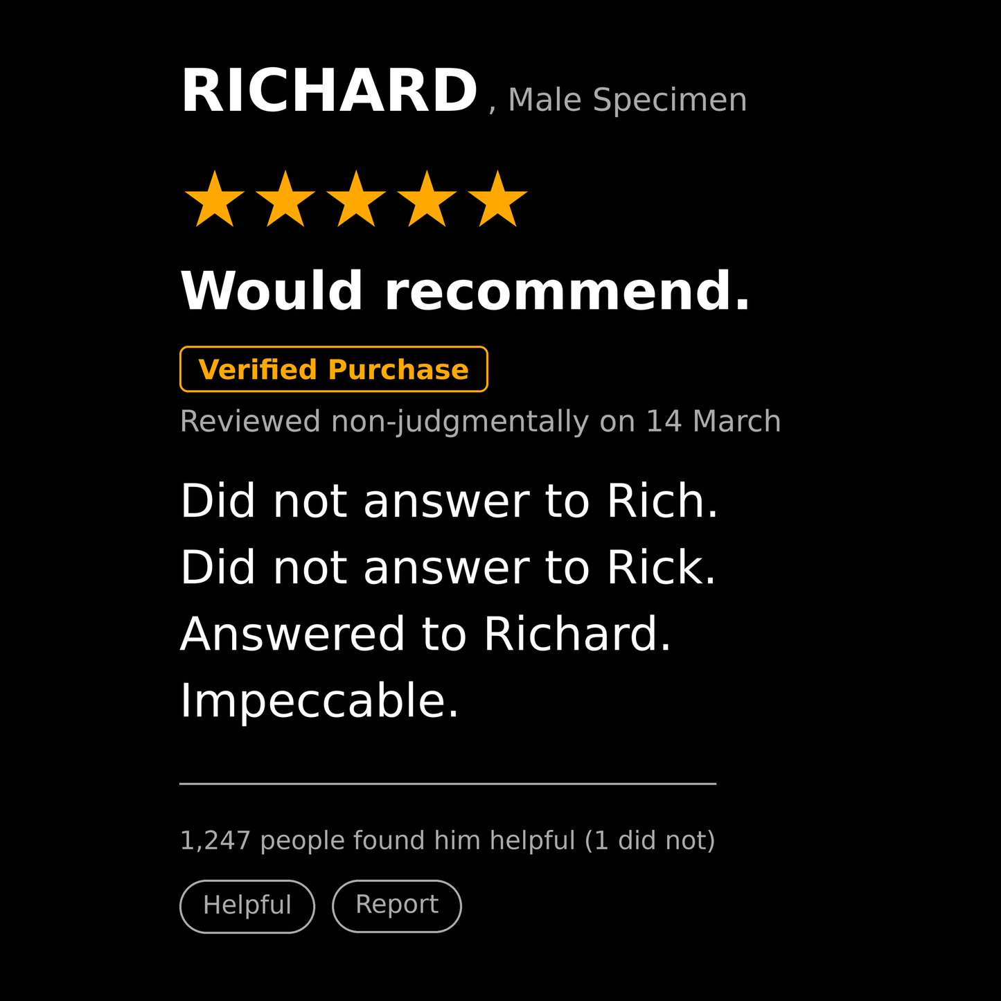 Richard T Shirt Gift