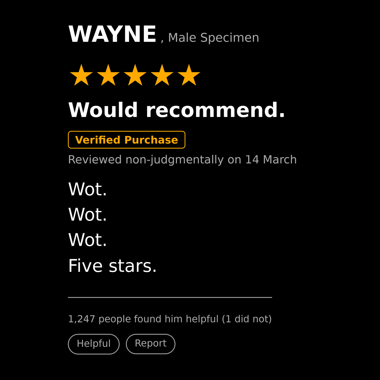 Wayne T Shirt Gift