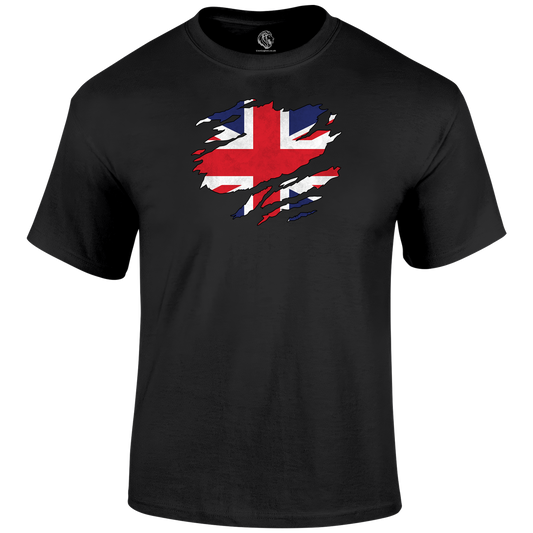 Ripped Union Jack T Shirt