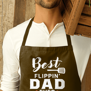 Funny Apron - Best Flippin Dad Premier Cotton Apron Top UK-Quality.