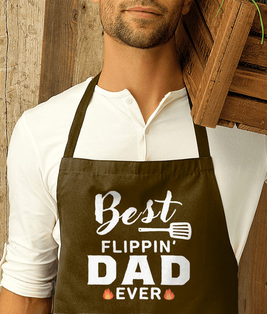 Funny Apron Best Flippin Dad Premier Cotton