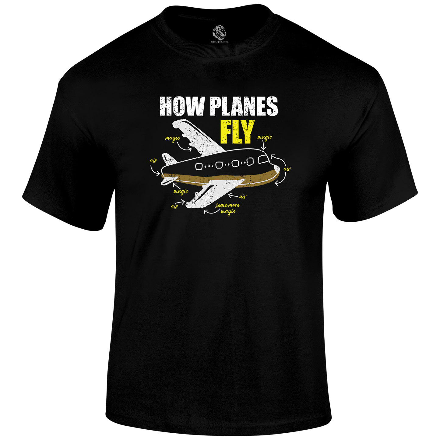 How Planes Fly Funny T Shirt by Lion Legion 
