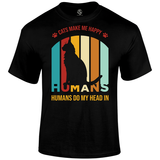 Funny Cat T Shirt Cat Happy Humans