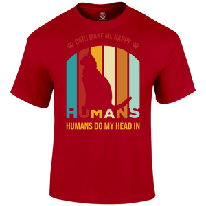 Funny Cat T Shirt Cat Happy Humans