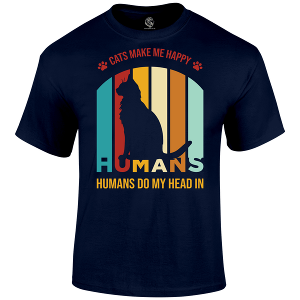 Funny Cat T Shirt Cat Happy Humans