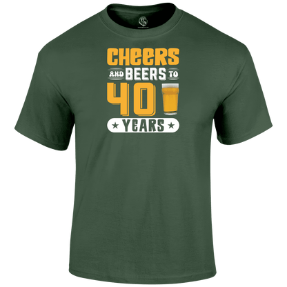 40th Birthday T Shirt Cheers And Beers 40