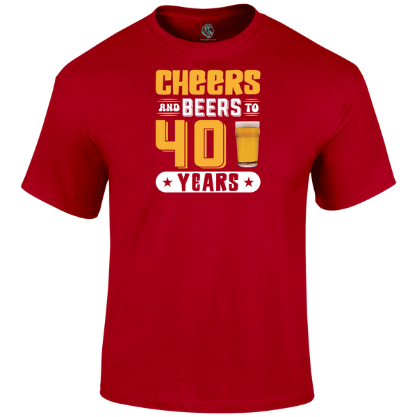 40th Birthday T Shirt Cheers And Beers 40