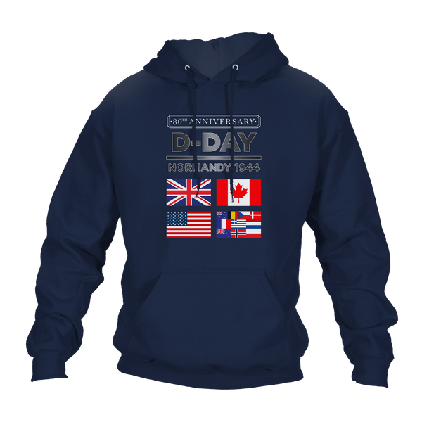 D Day Hoodie Normandy 1944 Flags 80