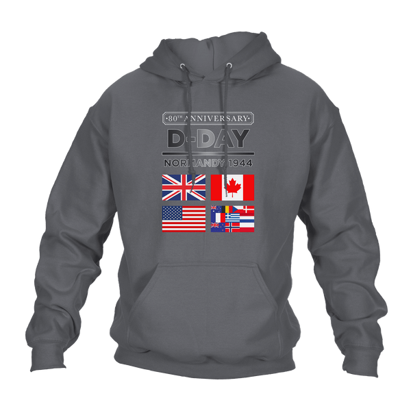 D Day Hoodie Normandy 1944 Flags 80