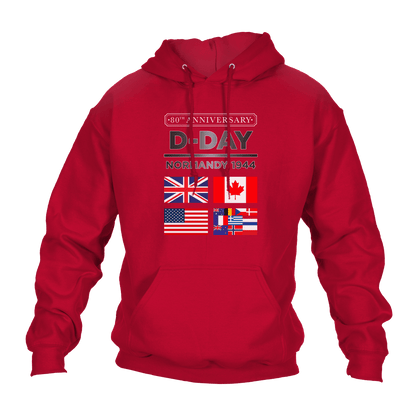 D Day Hoodie Normandy 1944 Flags 80