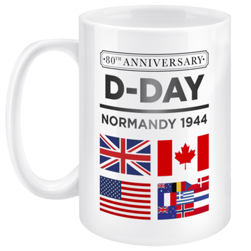 D Day Normandy 1944 Flags 80 Jumbo Mug