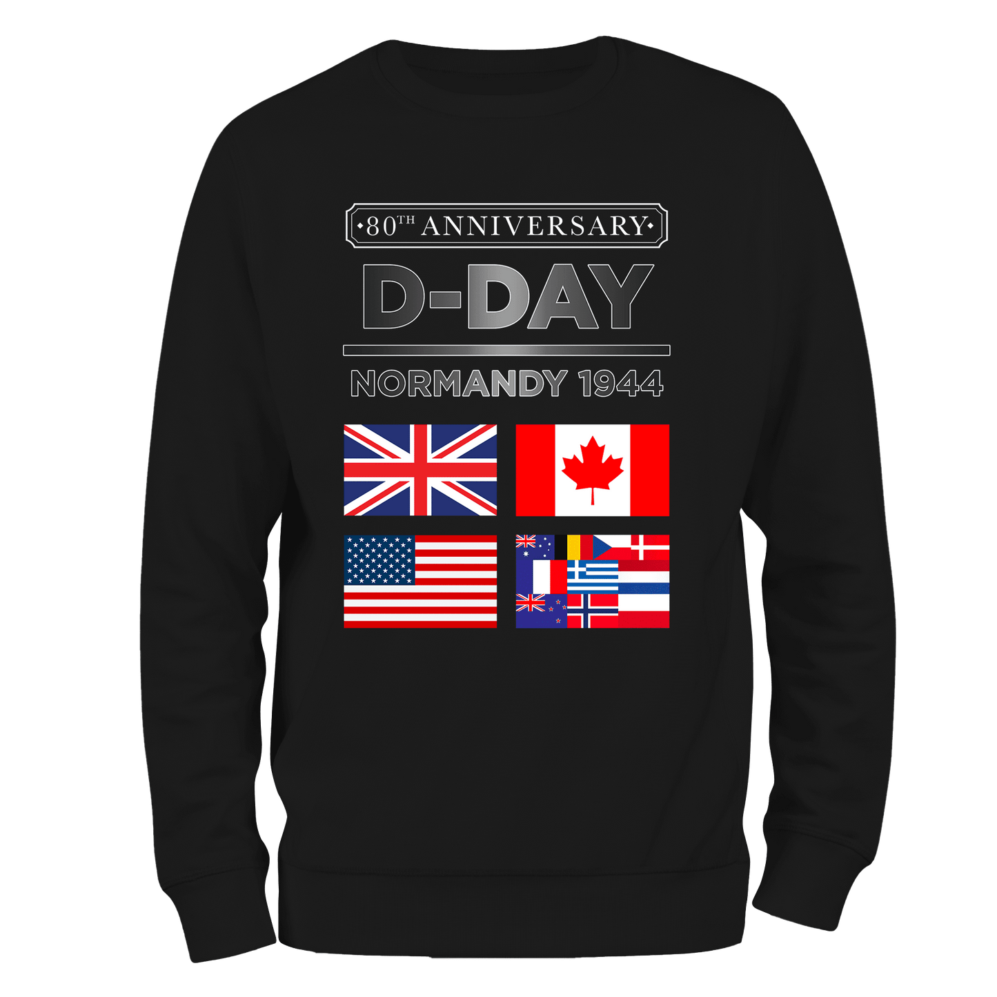 D Day Normandy 1944 Flags 80 Sweatshirt