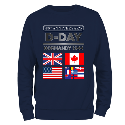 D Day Normandy 1944 Flags 80 Sweatshirt