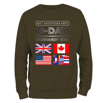 D Day Normandy 1944 Flags 80 Sweatshirt