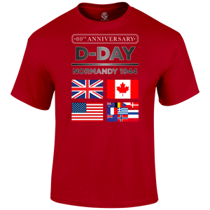 D Day Normandy 1944 Flags 80 T Shirt