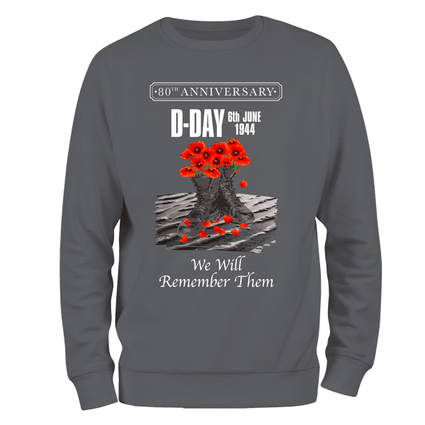 D Day Sweatshirt Poppy Boots 80