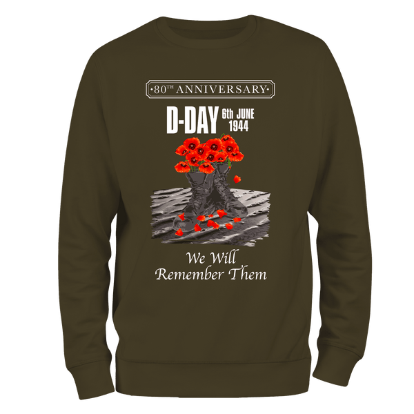 D Day Sweatshirt Poppy Boots 80