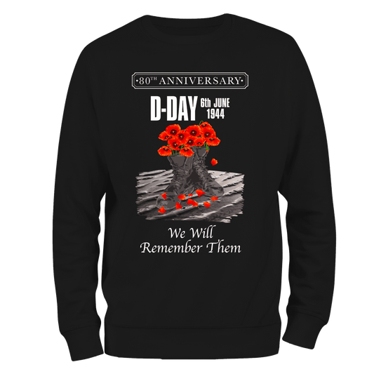 D Day Sweatshirt Poppy Boots 80