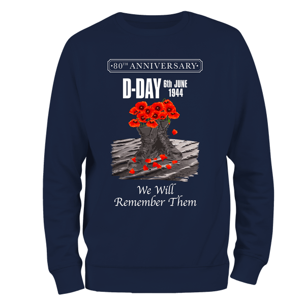 D Day Sweatshirt Poppy Boots 80