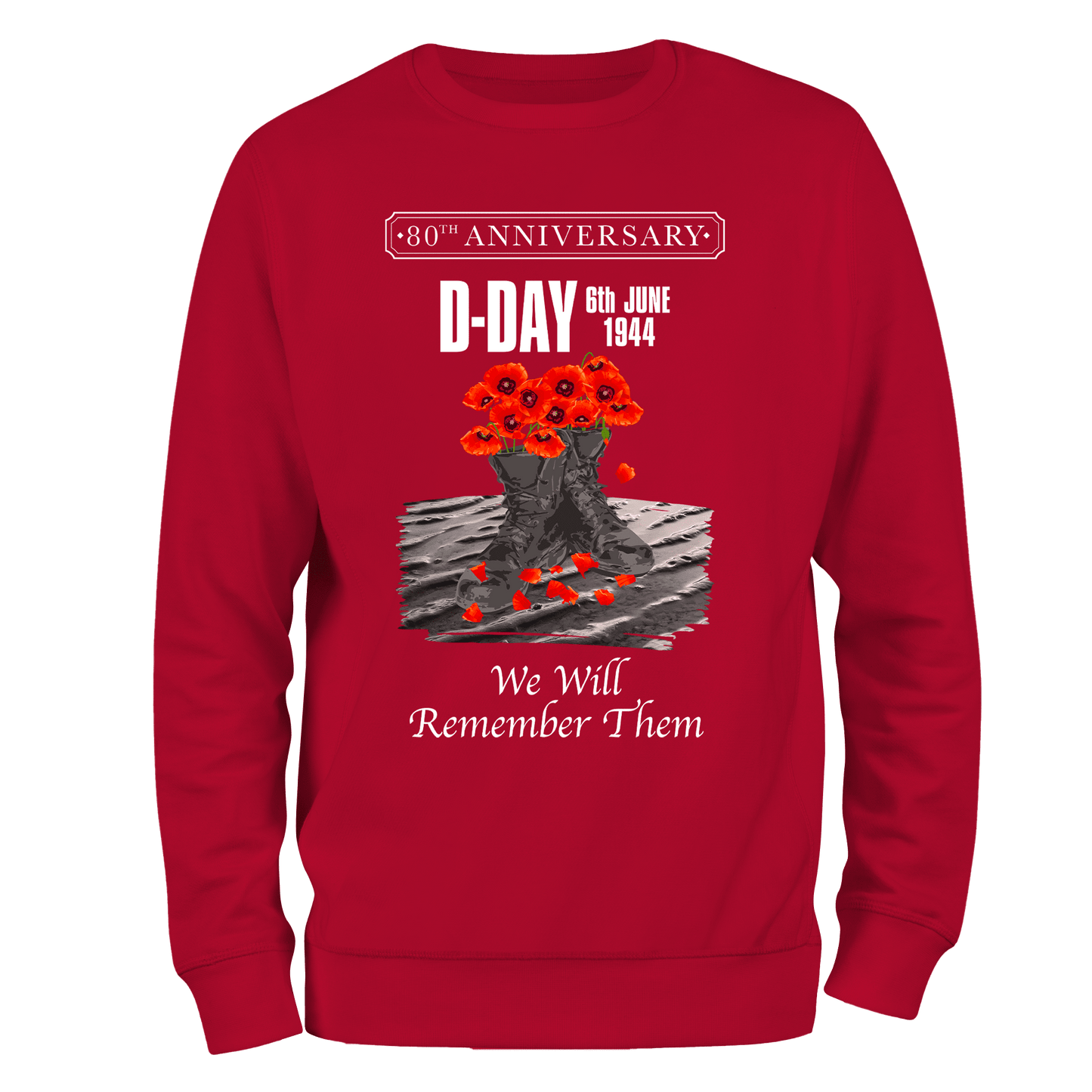 D Day Sweatshirt Poppy Boots 80