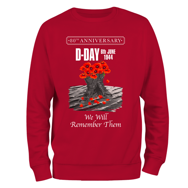 D Day Sweatshirt Poppy Boots 80