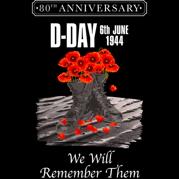 D Day Sweatshirt Poppy Boots 80