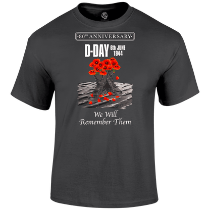 D Day Shirt Poppy Boots 80 Tee