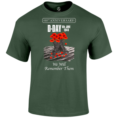 D Day Shirt Poppy Boots 80 Tee