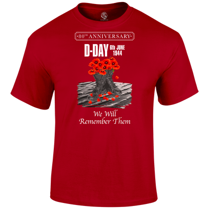 D Day Shirt Poppy Boots 80 Tee