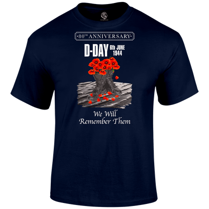 D Day Shirt Poppy Boots 80 Tee