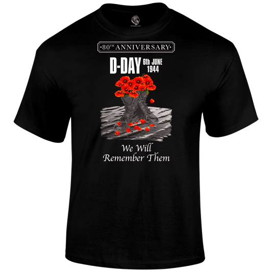 D Day Shirt Poppy Boots 80 Tee