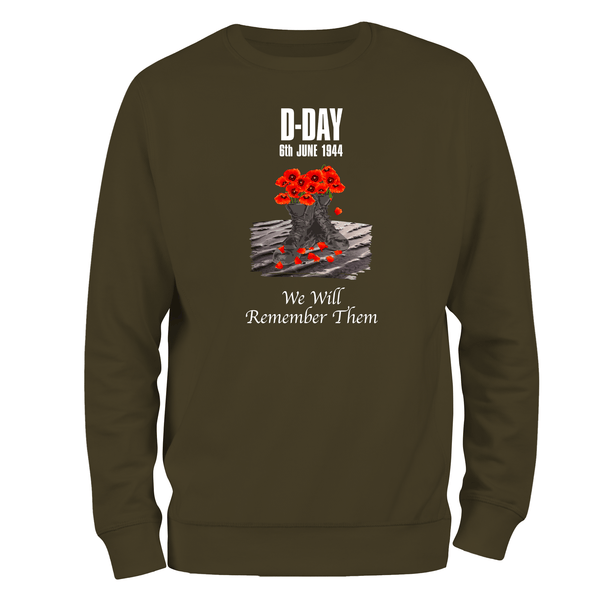 D Day Poppy Boots Sweatshirt