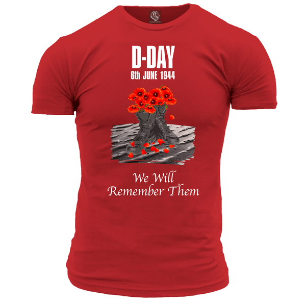 D Day Poppy Boots T Shirt