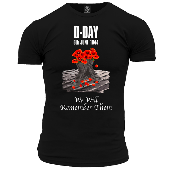 D Day Poppy Boots T Shirt