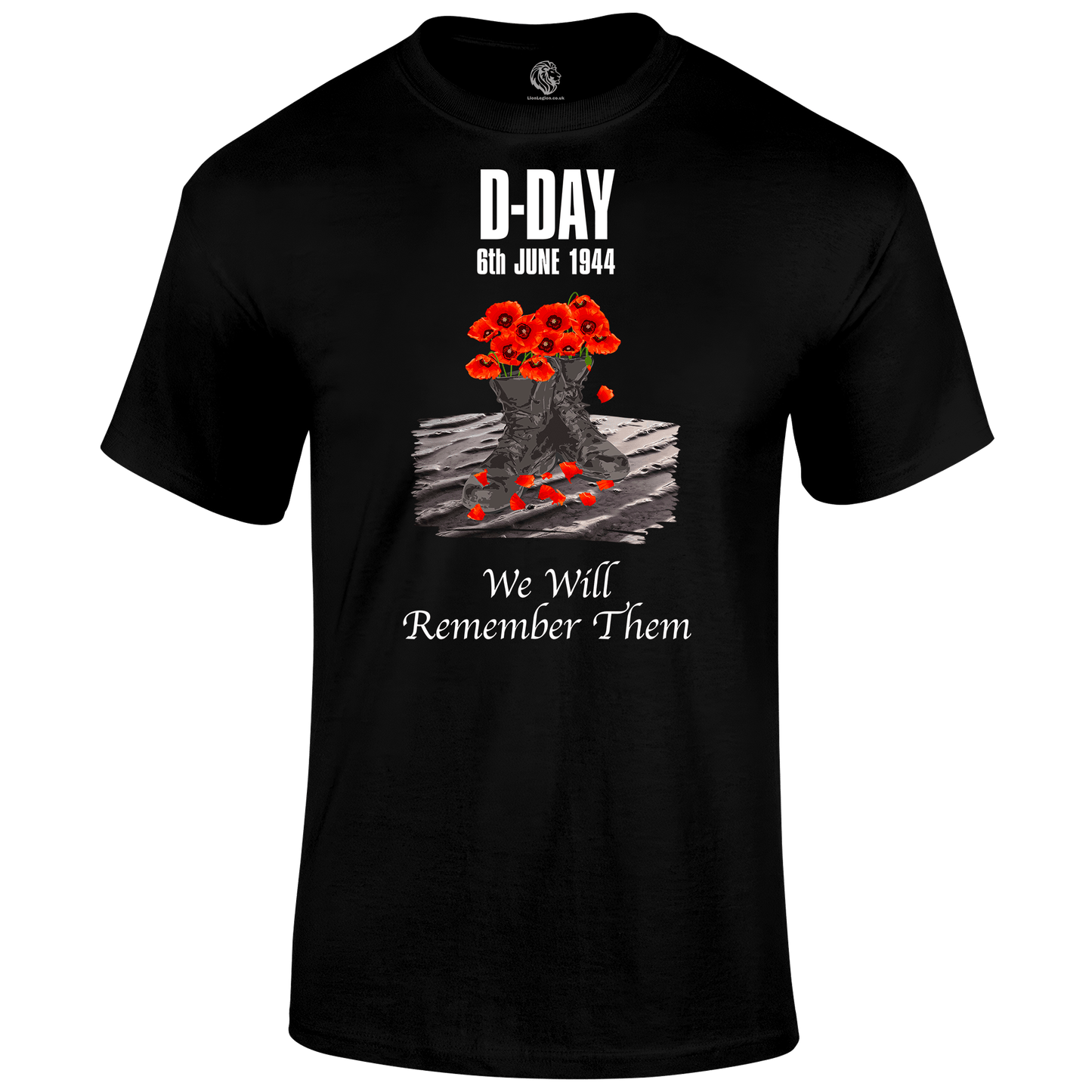 D Day Poppy Boots T Shirt