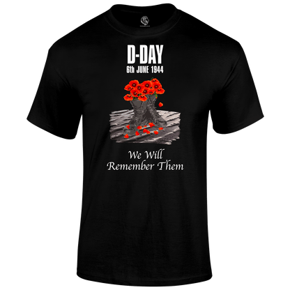 D Day Poppy Boots T Shirt