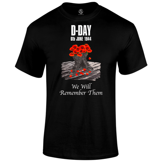 D Day Poppy Boots T Shirt
