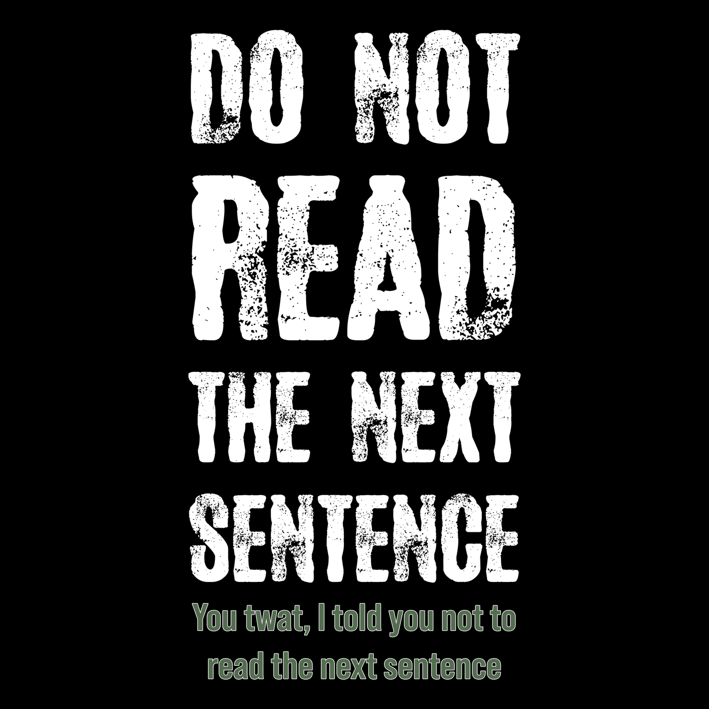 Do Not Read The Next Sentence T Shirt