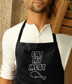 Funny Apron Eat My Meat Premier Cotton