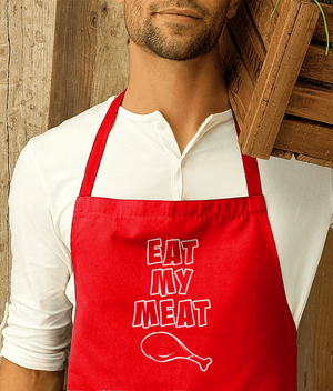 Funny Apron Eat My Meat Premier Cotton