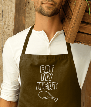 Funny Apron Eat My Meat Premier Cotton